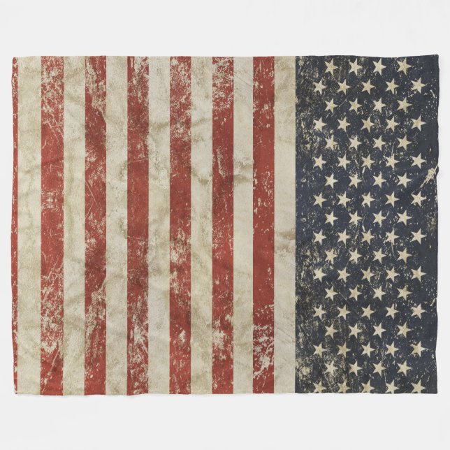 Fleece Blanket with flag of USA (Front (Horizontal))