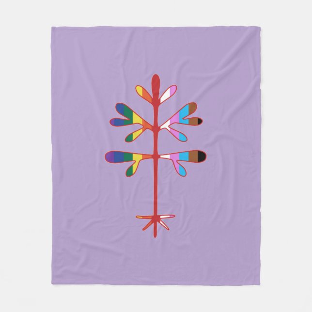 Fleece Blanket with the SImon's Rock Pride Sapling (Front)