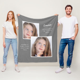 Fleece Blanket With Two Cute Photos