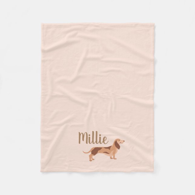 Fleece dachshund baby Blanket, Small (Front)