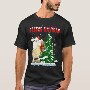 Fleece Feliz Navidad Cute-Sheep Christmas T-Shirt