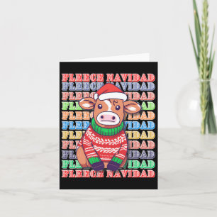 Fleece Feliz Navidad - Cute Xmas Cow -funny Christ Card