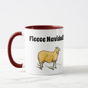 Fleece Feliz Navidad Funny Christmas Sheep Joke Mug