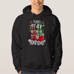 Fleece Feliz Navidad Funny Cute Sheep Christmas Hoodie
