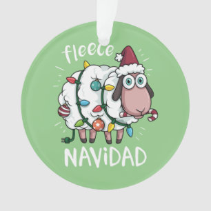 Fleece Feliz Navidad Funny Cute Sheep Christmas Ornament