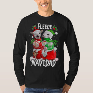 Fleece Feliz Navidad Funny Cute Sheep Christmas T-Shirt