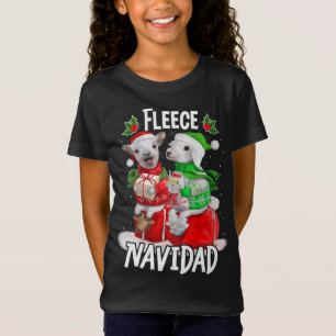 Fleece Feliz Navidad Funny Cute Sheep Christmas T-Shirt