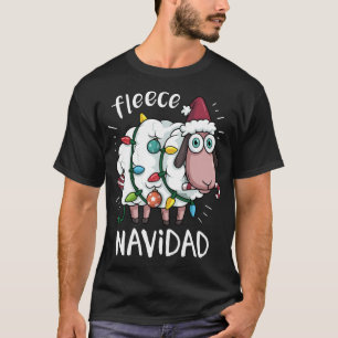 Fleece Feliz Navidad Funny Cute Sheep Christmas T-Shirt