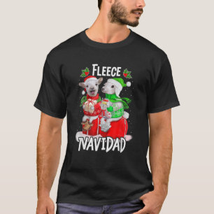 Fleece Feliz Navidad Funny Cute Sheep Christmas T-Shirt