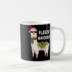 Fleece Feliz Navidad Llama Christmas Cute Xmas Gif Coffee Mug