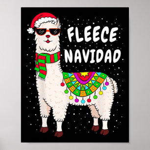 Fleece Feliz Navidad Llama Christmas Cute Xmas Gif Poster