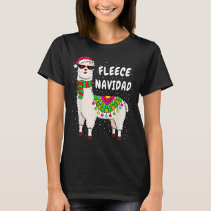 Fleece Feliz Navidad Llama Christmas Cute Xmas Gif T-Shirt
