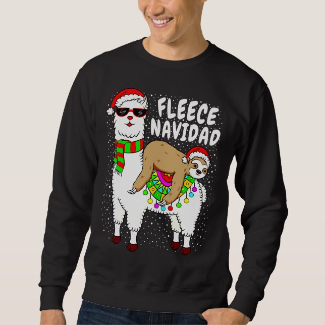 Fleece Feliz Navidad Sloth Sweatshirt (Front)