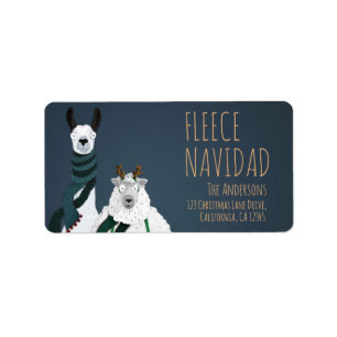 ‘Fleece Navidad’ Chic Funny Fun Llama & Sheep Label