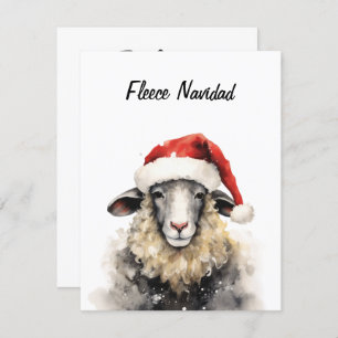 Fleece Navidad Christmas Flat Card