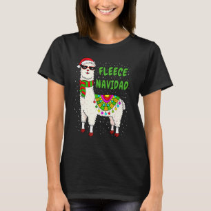 Fleece Navidad Christmas Llama  Xmas For Women Kid T-Shirt