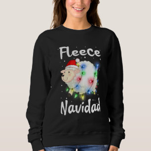 Fleece Navidad Christmas Pajama Lights Sheep Feliz Sweatshirt