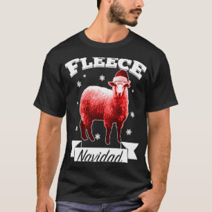 Fleece Navidad Christmas Sheep Lamb  Feliz Xmas Pu T-Shirt