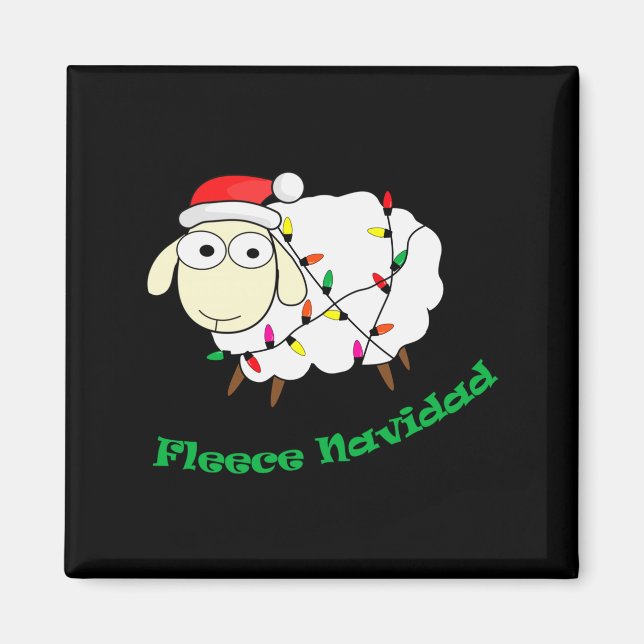 Fleece Navidad - Christmas Sheep Long Sleeve  Magnet (Front)