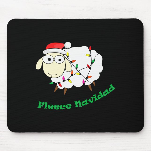 Fleece Navidad - Christmas Sheep Long Sleeve  Mouse Mat (Front)