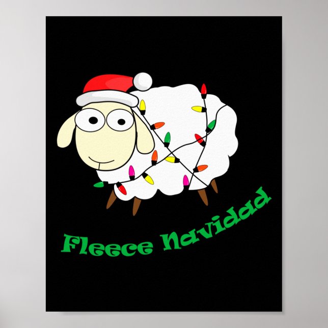 Fleece Navidad - Christmas Sheep Long Sleeve  Poster (Front)