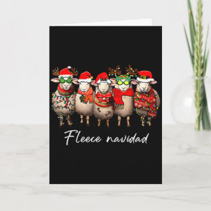 Fleece Navidad Christmas Spanish Sheep Santa Sheep Card