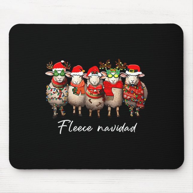 Fleece Navidad Christmas Spanish Sheep Santa Sheep Mouse Mat (Front)