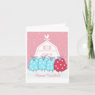 Fleece Navidad Cute Black Sheep Christmas Card