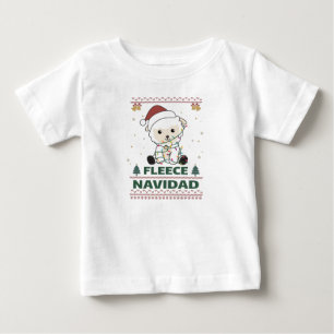 Fleece Navidad - Cute Christmas Sheep Funny Pun Ad Baby T-Shirt