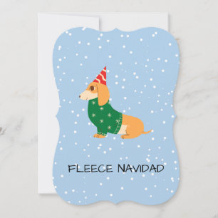 Fleece Navidad – Cute Sausage Dog Holiday Card