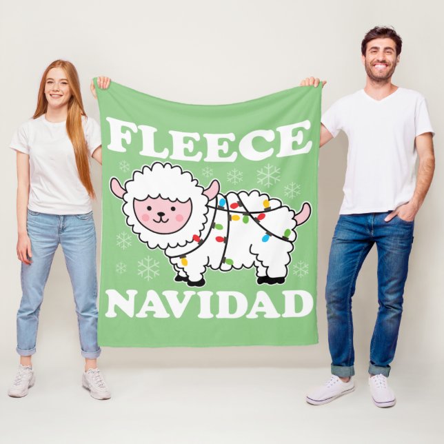 Fleece Navidad Feliz Funny Christmas Kawaii Sheep (In Situ)