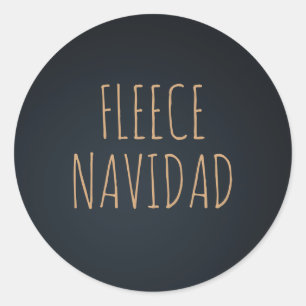 Fleece Navidad Feliz Navidad Merry Christmas... Classic Round Sticker