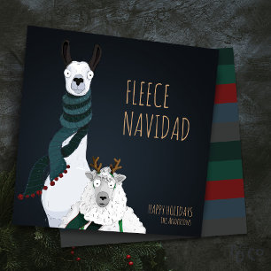 “Fleece Navidad” Festive Funny Chic Punny Holiday Card