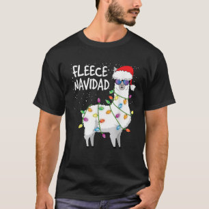Fleece Navidad Funny Christmas Navidad Llama  T-Shirt