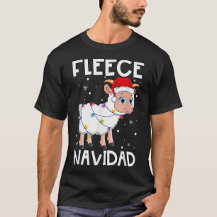 Fleece Navidad Funny Christmas Sheep Feliz Xmas Li T-Shirt