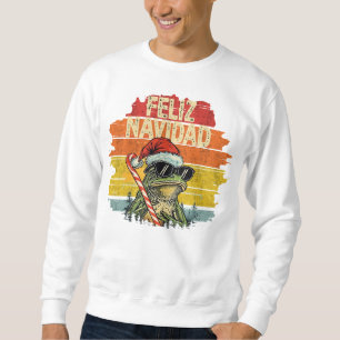 Fleece Navidad Funny Santa Frog Sweatshirt Mens