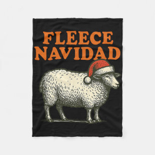 Fleece Navidad Funny Sheep Pun Christmas Holiday 1 Blanket