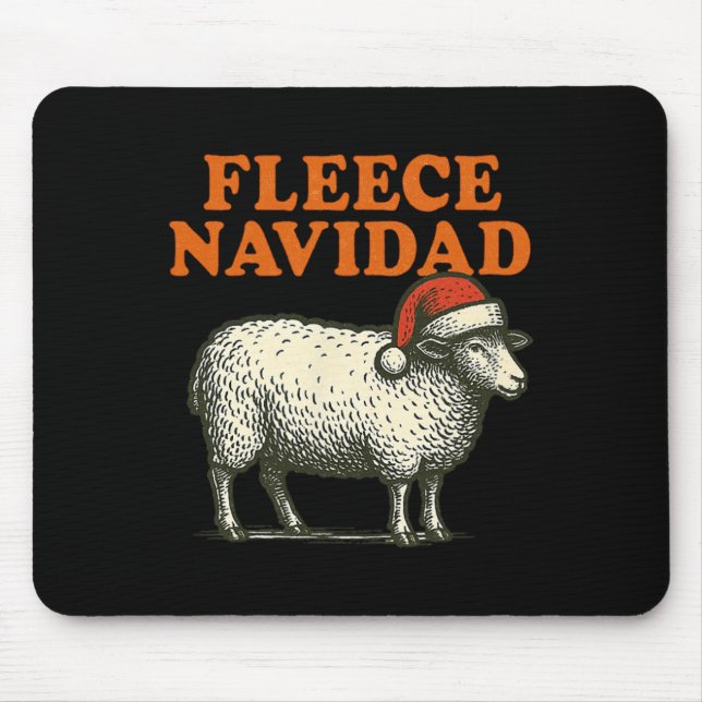 Fleece Navidad Funny Sheep Pun Christmas Holiday 1 Mouse Mat (Front)