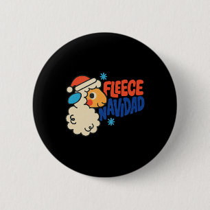 Fleece Navidad Funny Sheep Pun Christmas Holiday 6 Cm Round Badge