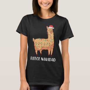 Fleece Navidad Holiday Christmas Llama Alpaca T-Shirt