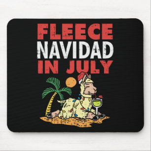 Fleece Navidad In July Llama Funny Christmas Anima Mouse Mat