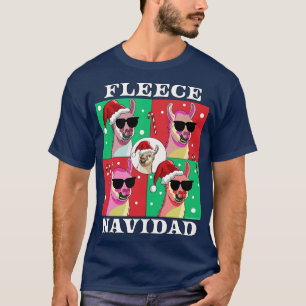 Fleece Navidad Llama Feliz Navidad Funny Christmas T-Shirt