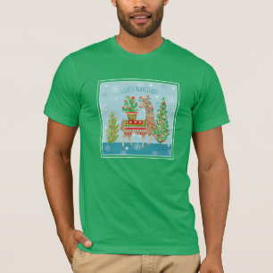 Fleece Navidad   Lovely Llamas Christmas T-Shirt