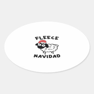 Fleece Navidad Oval Sticker
