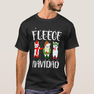 Fleece Navidad Santa Claus Alpaca Happy Holidays T-Shirt