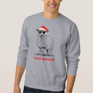 Fleece Navidad Sheep in Sunglasses Sweatshirt