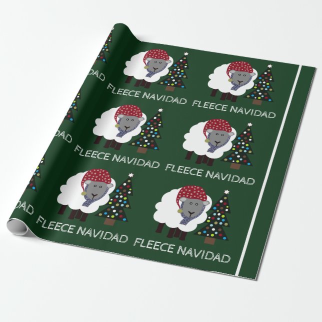 Fleece Navidad, Spanish Style Christmas Wrapping Paper (Unrolled)