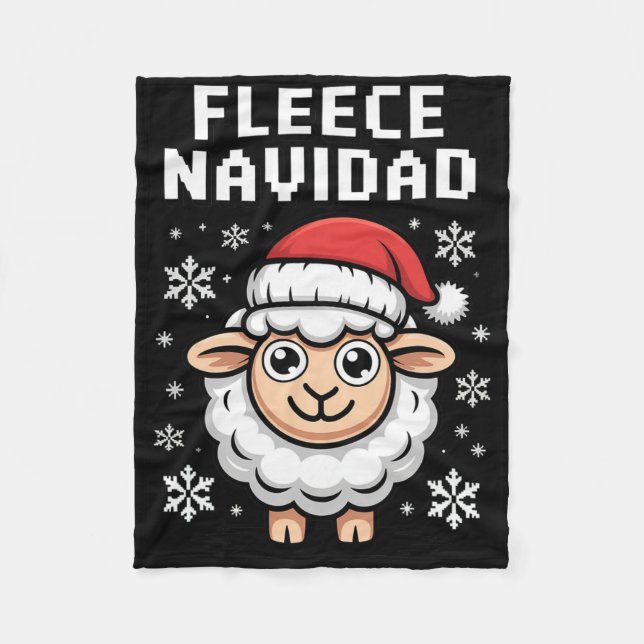 Fleece Navidad Ugly Sweater Christmas Sheep Holida Blanket (Front)