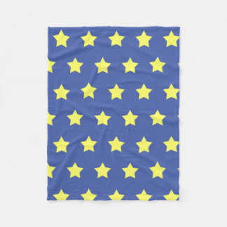 Fleece throw - Kids - Yellow stars on blue