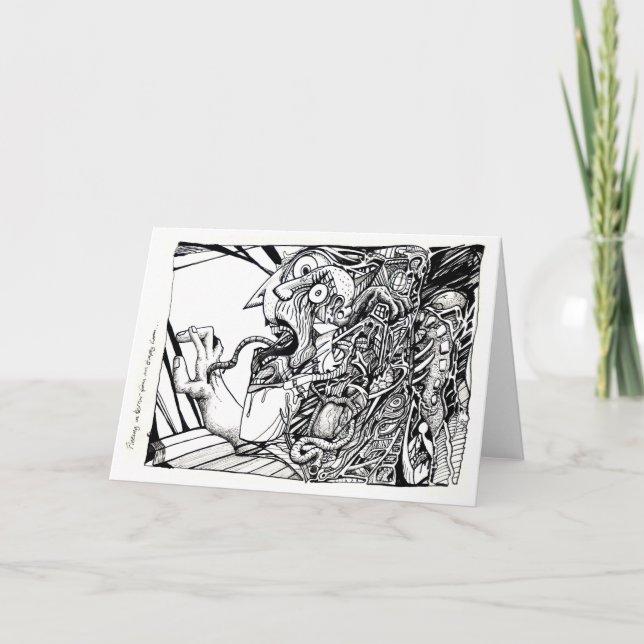 Fleeing in terror from an empty room... card (Front)